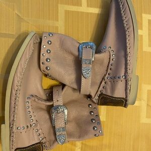 Hector Riccione Pink Leather studded Boot 8 1/2